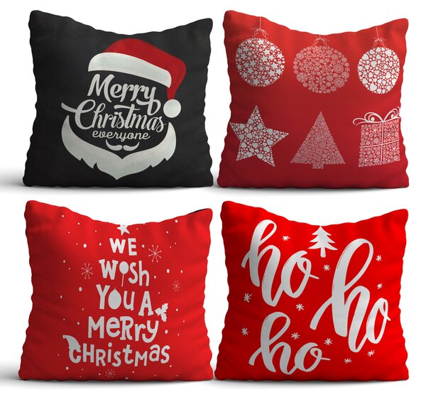 ASIR Set povlaků na polštář NYXMAS09 červený Vánoční