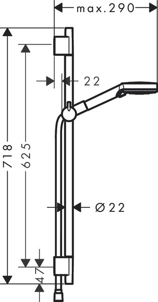 Hansgrohe Vernis Blend sprchová sada Vario EcoSmart se sprchovou tyčí S Puro 65 cm, matná černá 26423670