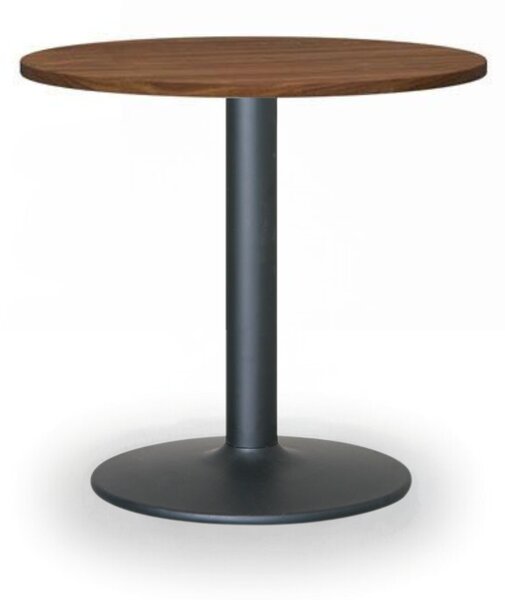 Konferenční stolek ZEUS II, průměr 60 cm, černá podnož, ořech