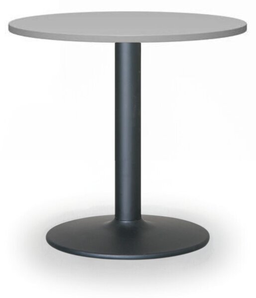 Konferenční stolek ZEUS II, průměr 60 cm, černá podnož, šedá