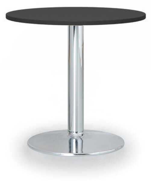 Konferenční stolek ZEUS II, průměr 60 cm, chromovaná podnož, grafit
