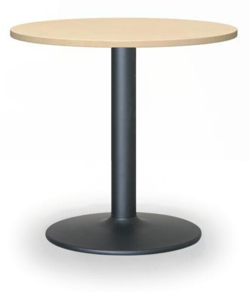 Konferenční stolek ZEUS II, průměr 60 cm, černá podnož, bříza