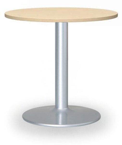Konferenční stolek ZEUS II, průměr 60 cm, šedá podnož, bříza