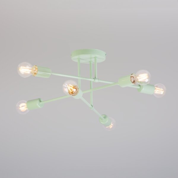 Přisazený lustr CAMBRIDGE 6xE27/15W/230V zelená