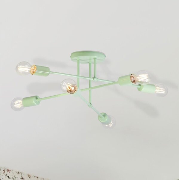 Přisazený lustr CAMBRIDGE 6xE27/15W/230V zelená