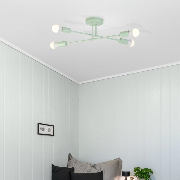 Přisazený lustr CAMBRIDGE 4xE27/15W/230V zelená