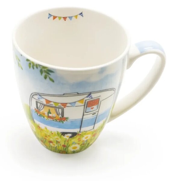 Hrnek Prázdniny v karavanu, 350 ml, PPD, porcelán New Bone China, motiv retro karavanu