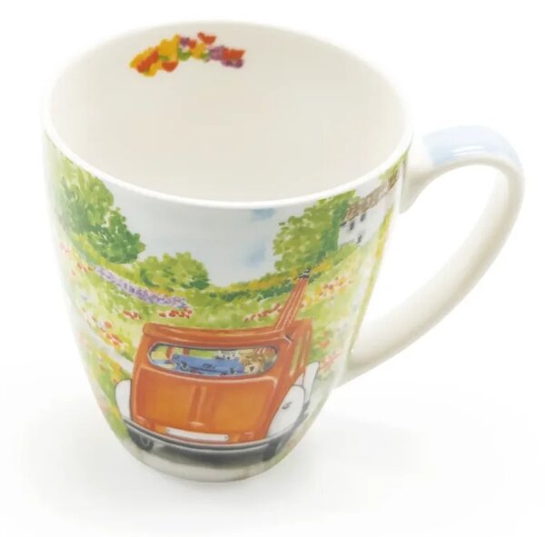 Hrnek Cesta za dobrodružstvím, 350 ml, PPD, porcelán New Bone China, motiv Citroën 2CV