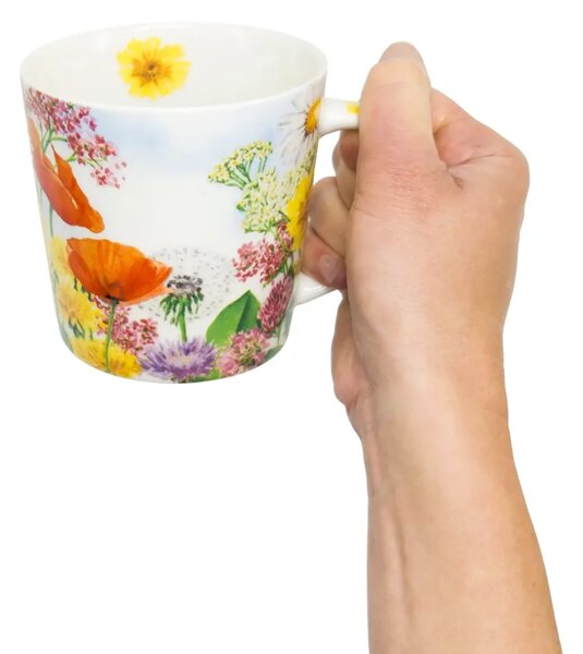 Hrnek Letní den, PPD, 400 ml, květinový motiv, dárková krabička