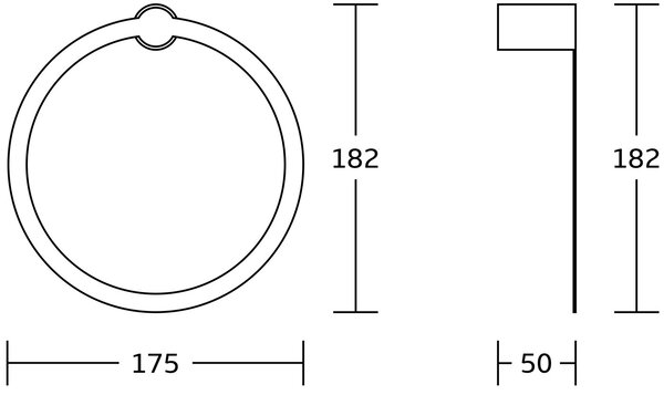 Mexen Base, prstenový držák na ručníky, černá matná, 7088232-70