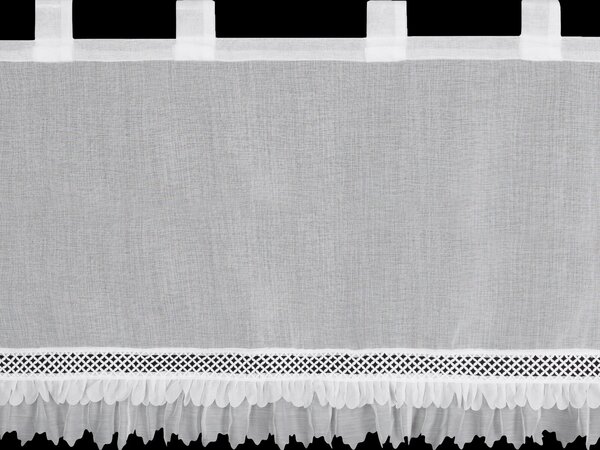 KRÁTKÁ ZÁCLONA NA POUTKÁCH KATRIN 150X60 CM BÍLÁ