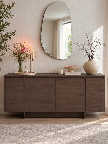 Čtyřdveřová komoda Zolia 180 cm na kuchyňském soklu - ořech elegant