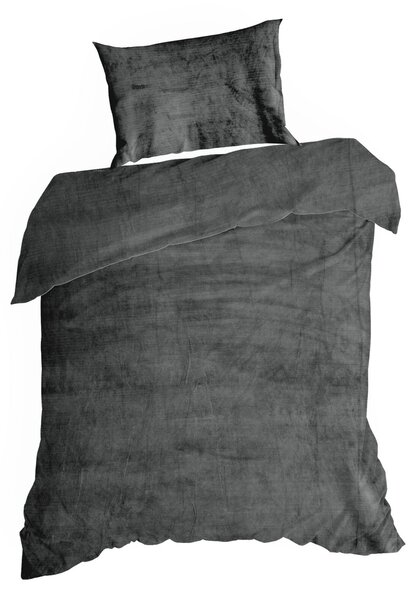 FLEECOVÉ POVLEČENÍ FLANO2 200X220 CM, 2 KS 70X80 CM ŠEDÉ