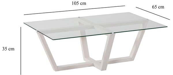 Hanah Home Konferenční stolek AMALFI průhledný a bílý