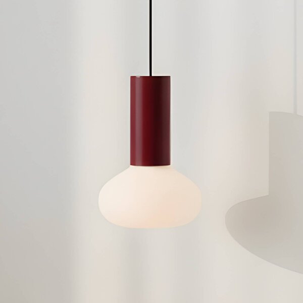 ALDEX Závěsné světlo Flo, červené, 1 žárovka, sklo, stmívatelný, Červená, Obývací pokoj / jídelna, kov, Design