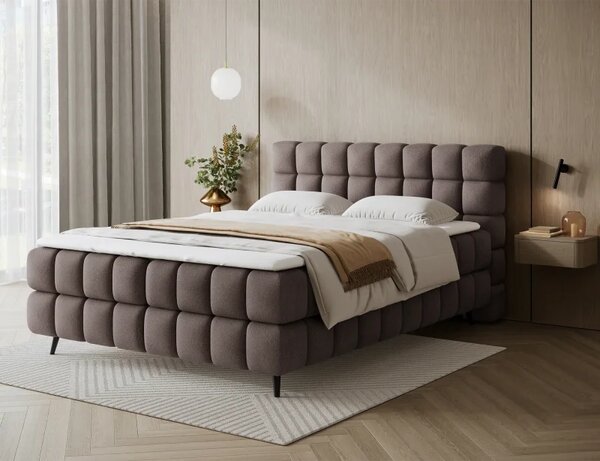 Kontinentální postel Sabrina 140x200, hnědá (tonall 22)