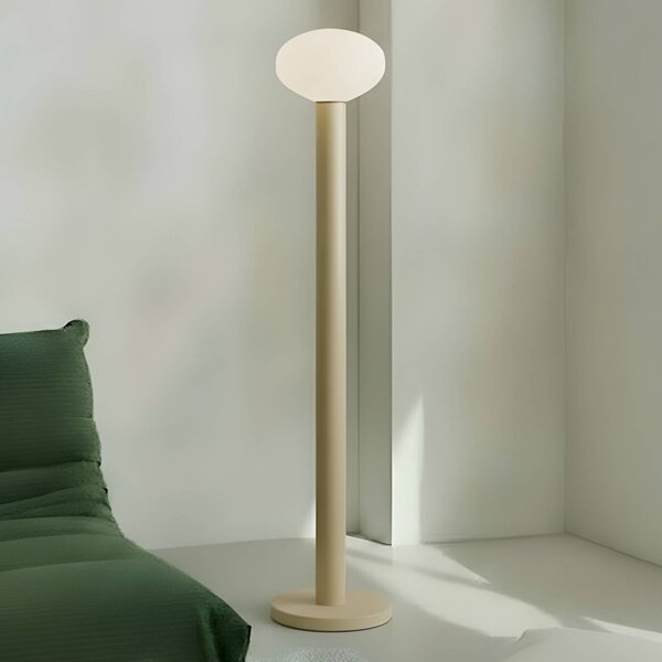 ALDEX Stojací lampa Flo, béžová, výška 138 cm, 1 žárovka, sklo, Krémová / jantar, Obývací pokoj / jídelna, kov, Design