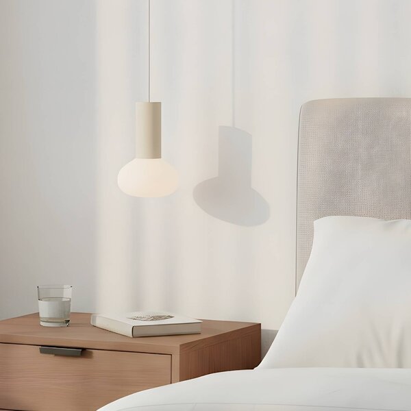 ALDEX Závěsné světlo Flo, béžové, 1 žárovka, sklo, stmívatelný, Krémová / jantar, Obývací pokoj / jídelna, kov, Design