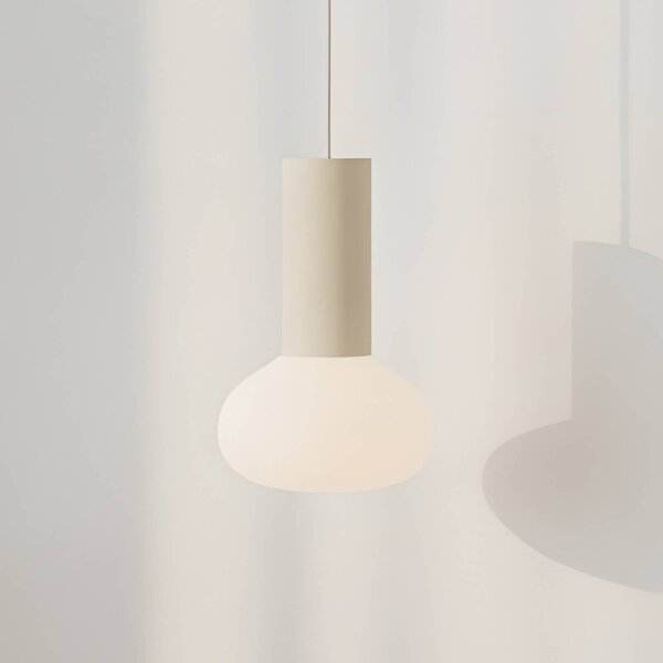 ALDEX Závěsné světlo Flo, béžové, 1 žárovka, sklo, stmívatelný, Krémová / jantar, Obývací pokoj / jídelna, kov, Design