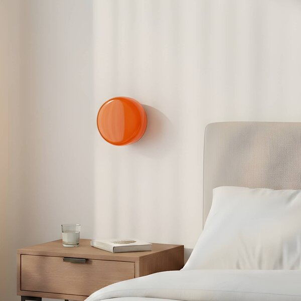ALDEX Nástěnné světlo BonBon, oranžové, Ø 16 cm, sklo, stmívatelný, Žlutá / oranžová, Obývací pokoj / jídelna, Design
