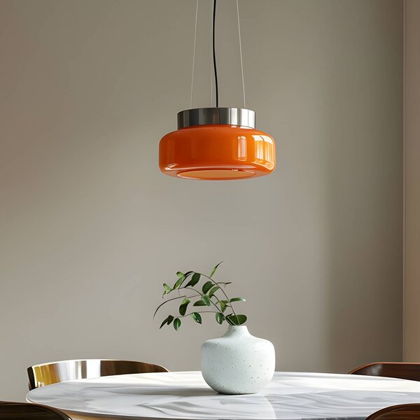 ALDEX Závěsné světlo BonBon, oranžové, Ø 25 cm, sklo, stmívatelný, Žlutá / oranžová, Obývací pokoj / jídelna, Design
