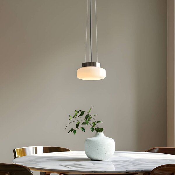 ALDEX Závěsné světlo BonBon, krémové, Ø 16 cm, sklo, stmívatelný, Krémová / jantar, Obývací pokoj / jídelna, Design