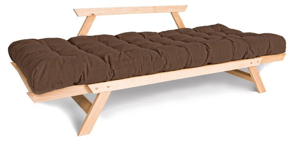 MarLiving Rozkládací futonová pohovka BREEZIO 02 170 cm z masivu/hnědá