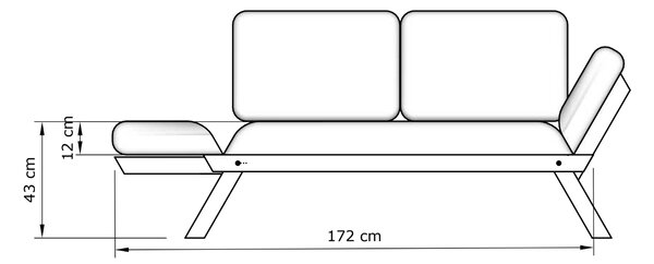 MarLiving Rozkládací futonová pohovka BREEZIO 03 170 cm z masivu/modrá