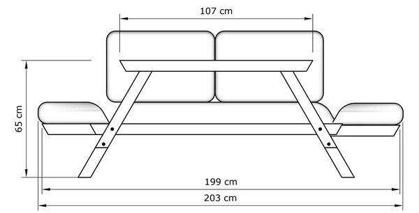 MarLiving Rozkládací futonová pohovka BREEZIO 03 170 cm z masivu/modrá