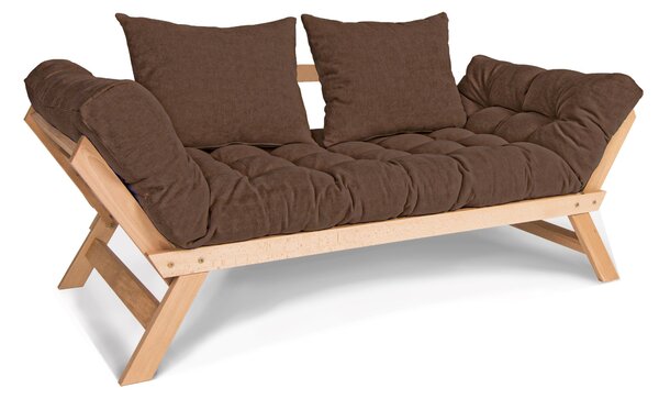 MarLiving Rozkládací futonová pohovka BREEZIO 02 170 cm z masivu/hnědá