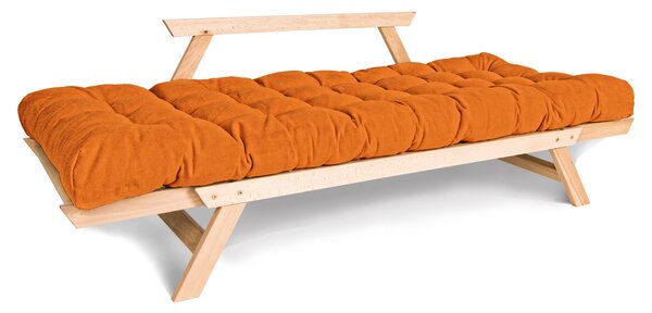 MarLiving Rozkládací futonová pohovka BREEZIO 02 170 cm z masivu/oranžová