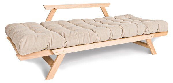 MarLiving Rozkládací futonová pohovka BREEZIO 02 170 cm z masivu/krémová