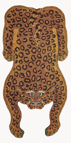 Ručně všívaný vlněný koberec's vysokým vlasem Tatsu Leopard