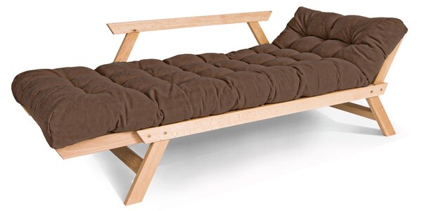 MarLiving Rozkládací futonová pohovka BREEZIO 02 170 cm z masivu/hnědá