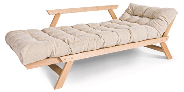 MarLiving Rozkládací futonová pohovka BREEZIO 02 170 cm z masivu/krémová