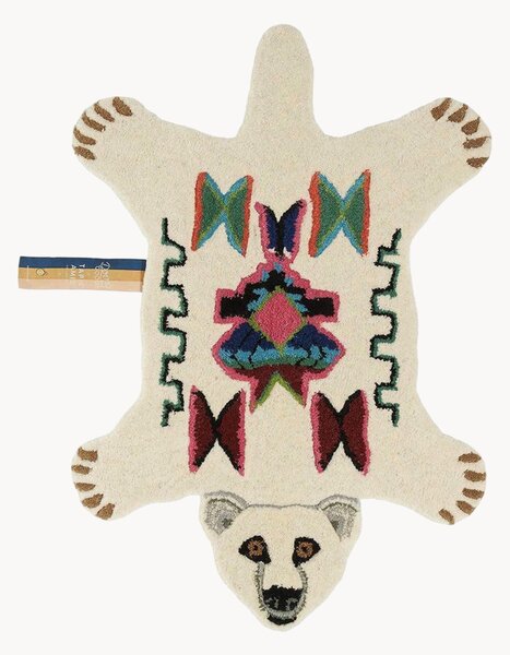 Ručně všívaný vlněný koberec's vysokým vlasem Kasbah Polar Bear