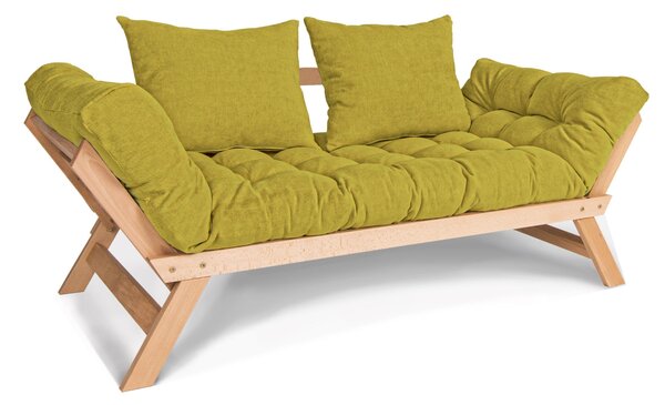 MarLiving Rozkládací futonová pohovka BREEZIO 02 170 cm z masivu/zelená