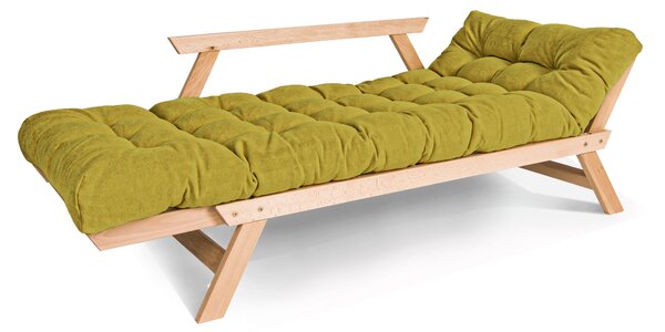 MarLiving Rozkládací futonová pohovka BREEZIO 02 170 cm z masivu/zelená