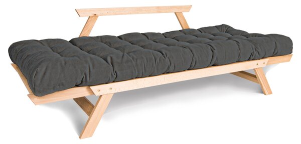MarLiving Rozkládací futonová pohovka BREEZIO 02 170 cm z masivu/šedá