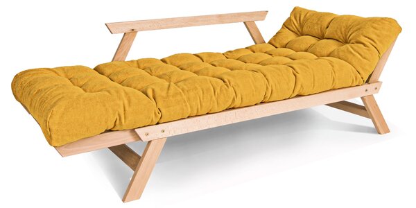 MarLiving Rozkládací futonová pohovka BREEZIO 02 170 cm z masivu/žlutá