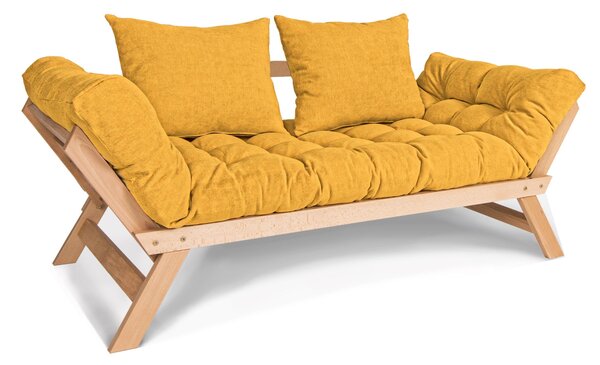 MarLiving Rozkládací futonová pohovka BREEZIO 02 170 cm z masivu/žlutá