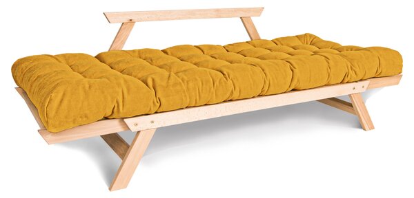 MarLiving Rozkládací futonová pohovka BREEZIO 02 170 cm z masivu/žlutá