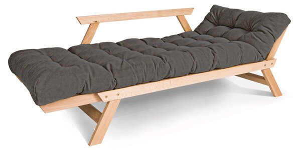 MarLiving Rozkládací futonová pohovka BREEZIO 02 170 cm z masivu/šedá