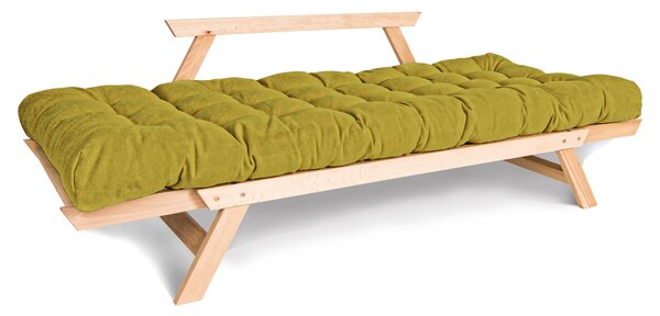 MarLiving Rozkládací futonová pohovka BREEZIO 02 170 cm z masivu/zelená