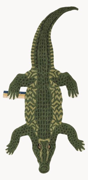 Ručně všívaný vlněný koberec's vysokým vlasem Coolio Crocodile