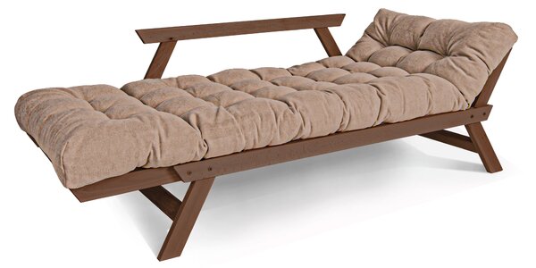 MarLiving Rozkládací futonová pohovka BREEZIO 03 170 cm z masivu/béžová
