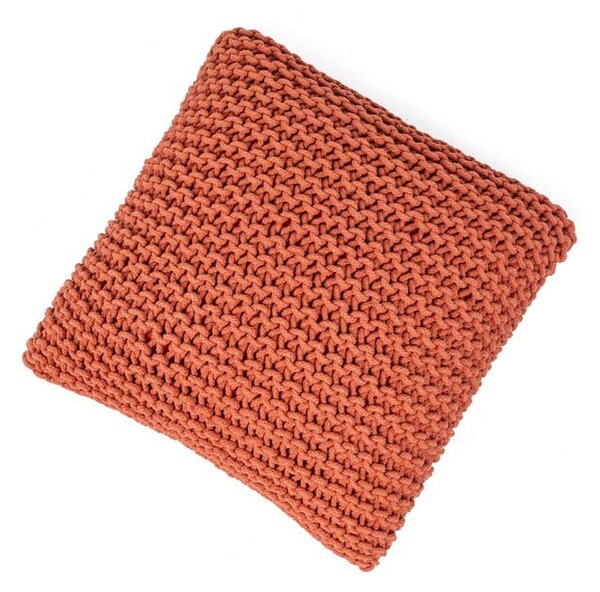 Cihlově červený polštářový puf Bonami Essentials Knit