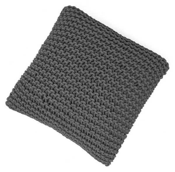 Šedý polštářový puf Bonami Essentials Knit