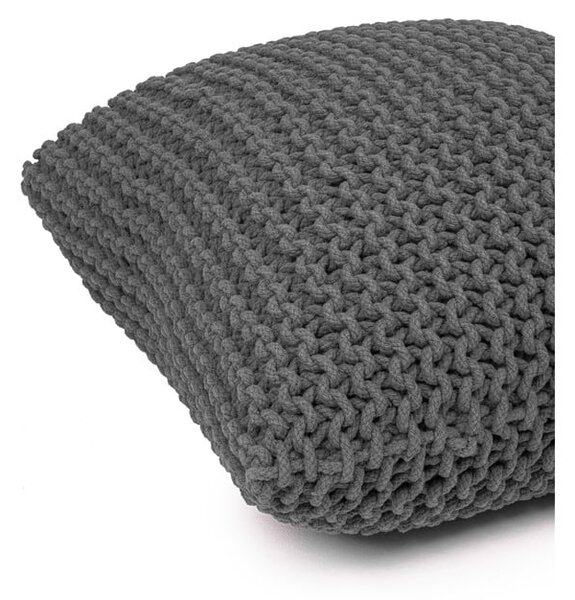 Šedý polštářový puf Bonami Essentials Knit
