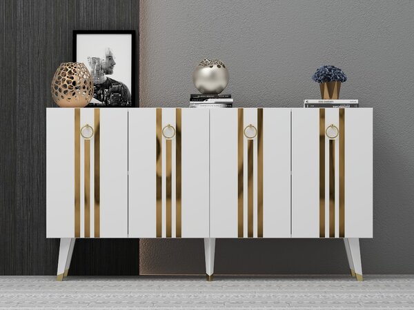 ASIR Skříňka ISIL bílá a zlatá - Doprodej